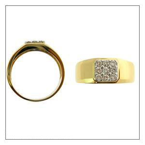 Beautifully Crafted Diamond Mens Ring with Certified Diamonds in 18k Yellow Gold - GR0001R